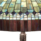 Meyda Lighting Tiffany Candice 26" 3-Light Mahogany Bronze Table Lamp With Multi-Colored Shade Glass
