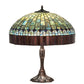 Meyda Lighting Tiffany Candice 26" 3-Light Mahogany Bronze Table Lamp With Multi-Colored Shade Glass