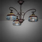 Meyda Lighting Tiffany Candice 28" 3-Light Mahogany Bronze Chandelier With Multi-Colored Shade Glass