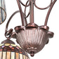 Meyda Lighting Tiffany Candice 28" 3-Light Mahogany Bronze Chandelier With Multi-Colored Shade Glass