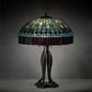 Meyda Lighting Tiffany Candice 30" 3-Light Mahogany Bronze Table Lamp With Green & Ruby Shade Glass