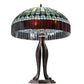 Meyda Lighting Tiffany Candice 30" 3-Light Mahogany Bronze Table Lamp With Green & Ruby Shade Glass