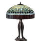 Meyda Lighting Tiffany Candice 30" 3-Light Mahogany Bronze Table Lamp With Green & Ruby Shade Glass