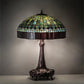 Meyda Lighting Tiffany Candice 31" 3-Light Mahogany Bronze Table Lamp With Green & Violet Shade Glass