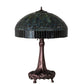 Meyda Lighting Tiffany Candice 31" 3-Light Mahogany Bronze Table Lamp With Green & Violet Shade Glass