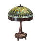 Meyda Lighting Tiffany Candice 31" 3-Light Mahogany Bronze Table Lamp With Green & Violet Shade Glass