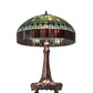 Meyda Lighting Tiffany Candice 31" 3-Light Mahogany Bronze Table Lamp With Green & Violet Shade Glass