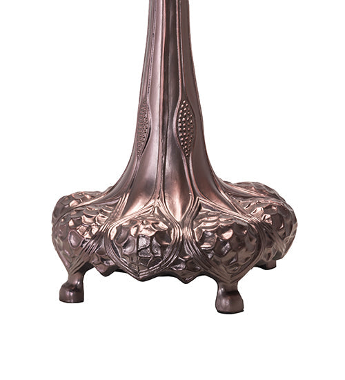 Meyda Lighting Tiffany Candice 31" 3-Light Mahogany Bronze Table Lamp With Green & Violet Shade Glass