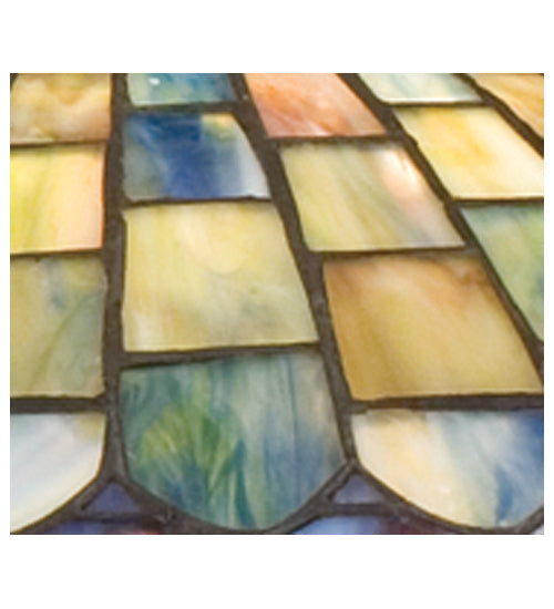 Meyda Lighting Tiffany Candice 39" 2-Light Mahogany Bronze Island Pendant Light With Multi-Colored Shade Glass