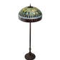 Meyda Lighting Tiffany Candice 62" 3-Light Mahogany Bronze Floor Lamp With Brown & Green Shade Glass