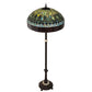 Meyda Lighting Tiffany Candice 62" 3-Light Mahogany Bronze Floor Lamp With Green & Ruby Shade Glass