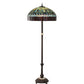 Meyda Lighting Tiffany Candice 62" 3-Light Mahogany Bronze Floor Lamp With Green & Ruby Shade Glass