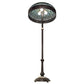 Meyda Lighting Tiffany Candice 62" 3-Light Mahogany Bronze Floor Lamp With Green & Ruby Shade Glass