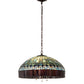Meyda Lighting Tiffany Candice 68656 22" 3-Light Mahogany Bronze Pendant Light With Multi-Colored Shade Glass