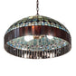 Meyda Lighting Tiffany Candice 68656 22" 3-Light Mahogany Bronze Pendant Light With Multi-Colored Shade Glass