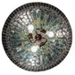 Meyda Lighting Tiffany Candice 68656 22" 3-Light Mahogany Bronze Pendant Light With Multi-Colored Shade Glass