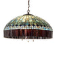 Meyda Lighting Tiffany Candice 68656 22" 3-Light Mahogany Bronze Pendant Light With Multi-Colored Shade Glass