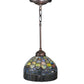 Meyda Lighting Tiffany Candice 8" Mahogany Bronze Mini Pendant Light With Multi-Colored Shade Glass