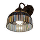 Meyda Lighting Tiffany Candice 8" Mahogany Bronze Wall Sconce With Multi-Colored Shade Glass