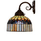 Meyda Lighting Tiffany Candice 8" Mahogany Bronze Wall Sconce With Multi-Colored Shade Glass
