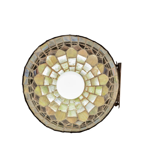 Meyda Lighting Tiffany Candice 8" Mahogany Bronze Wall Sconce With Multi-Colored Shade Glass