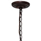 Meyda Lighting Tiffany Cherry Blossom 20" 3-Light Mahogany Bronze Inverted Pendant Light With Multi-Colored Shade Glass