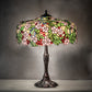 Meyda Lighting Tiffany Cherry Blossom 26" 3-Light Mahogany Bronze Table Lamp With Multi-Colored Shade Glass