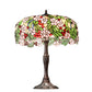 Meyda Lighting Tiffany Cherry Blossom 26" 3-Light Mahogany Bronze Table Lamp With Multi-Colored Shade Glass
