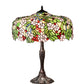 Meyda Lighting Tiffany Cherry Blossom 26" 3-Light Mahogany Bronze Table Lamp With Multi-Colored Shade Glass