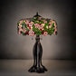 Meyda Lighting Tiffany Cherry Blossom 30" 3-Light Mahogany Bronze Table Lamp With Multi-Colored Shade Glass