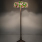 Meyda Lighting Tiffany Cherry Blossom 63" 3-Light Mahogany Bronze Floor Lamp With Multi-Colored Shade Glass