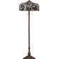 Meyda Lighting Tiffany Cherry Blossom 63" 3-Light Mahogany Bronze Floor Lamp With Multi-Colored Shade Glass
