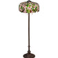 Meyda Lighting Tiffany Cherry Blossom 63" 3-Light Mahogany Bronze Floor Lamp With Multi-Colored Shade Glass