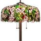 Meyda Lighting Tiffany Cherry Blossom 63" 3-Light Mahogany Bronze Floor Lamp With Multi-Colored Shade Glass