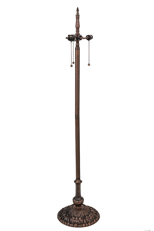 Meyda Lighting Tiffany Cherry Blossom 63" 3-Light Mahogany Bronze Floor Lamp With Multi-Colored Shade Glass