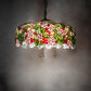 Meyda Lighting Tiffany Cherry Blossom 72991 20" 3-Light Mahogany Bronze Pendant Light With Multi-Colored Shade Glass