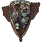Meyda Lighting Tiffany Dragonfly 15" Mahogany Bronze Wall Sconce With Multi-Colored Shade Glass