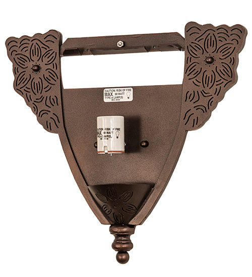 Meyda Lighting Tiffany Dragonfly 15" Mahogany Bronze Wall Sconce With Multi-Colored Shade Glass