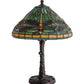 Meyda Lighting Tiffany Dragonfly 16" Mahogany Bronze Twisted Fly Mosaic Table Lamp With Green & Orange Shade Glass