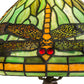 Meyda Lighting Tiffany Dragonfly 16" Mahogany Bronze Twisted Fly Mosaic Table Lamp With Green & Orange Shade Glass