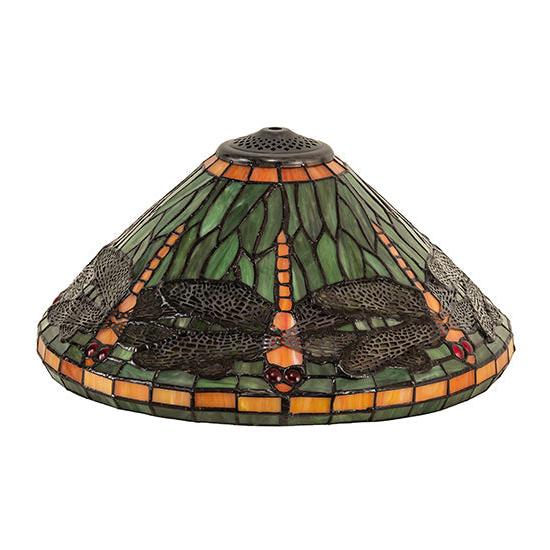Meyda Lighting Tiffany Dragonfly 16" Multi-Color Shade Glass