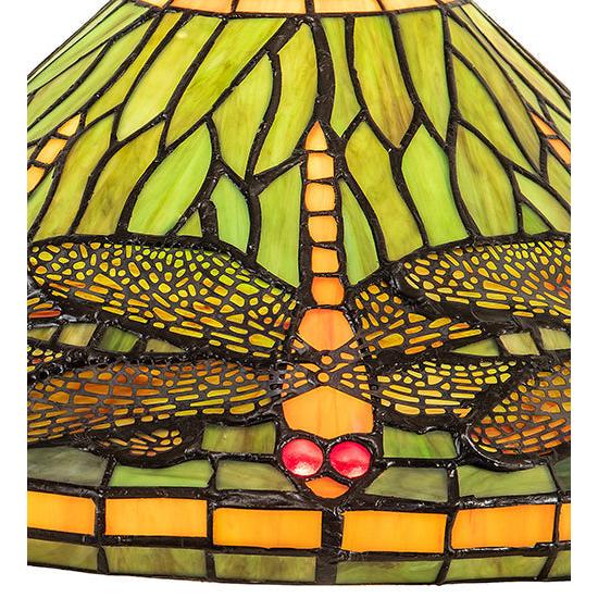 Meyda Lighting Tiffany Dragonfly 16" Multi-Color Shade Glass
