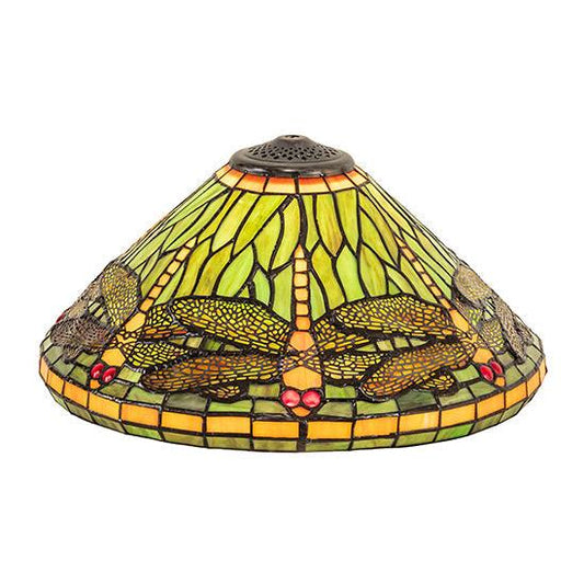 Meyda Lighting Tiffany Dragonfly 16" Multi-Color Shade Glass