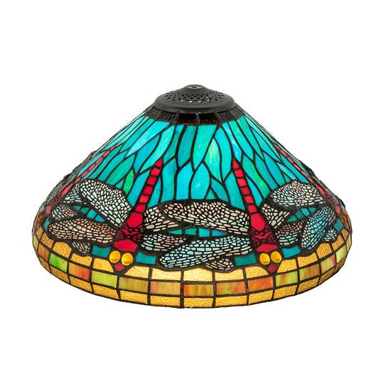 Meyda Lighting Tiffany Dragonfly 16" Stained Tiffany Shade Glass