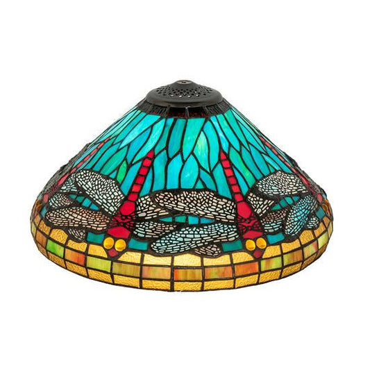 Meyda Lighting Tiffany Dragonfly 16" Stained Tiffany Shade Glass