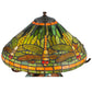 Meyda Lighting Tiffany Dragonfly 17" 3-Light Mahogany Bronze Mosaic Base Table Lamp With Multi-Colored Stained Shade Glass