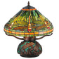 Meyda Lighting Tiffany Dragonfly 17" 3-Light Mahogany Bronze Mosaic Base Table Lamp With Multi-Colored Stained Shade Glass