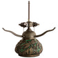 Meyda Lighting Tiffany Dragonfly 17" 3-Light Mahogany Bronze Table Lamp With Multi-Colored Stained Shade Glass