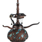Meyda Lighting Tiffany Dragonfly 17" 3-Light Mahogany Bronze Tiffany Mosaic Base Table Lamp With Multi-Colored Stained Shade Glass