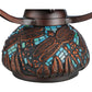 Meyda Lighting Tiffany Dragonfly 17" 3-Light Mahogany Bronze Tiffany Mosaic Base Table Lamp With Multi-Colored Stained Shade Glass